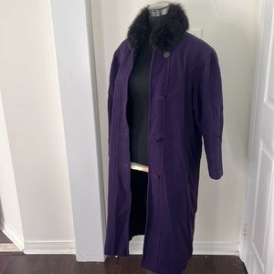 Vintage Braemar Purple Long Trench Coat Size Medium